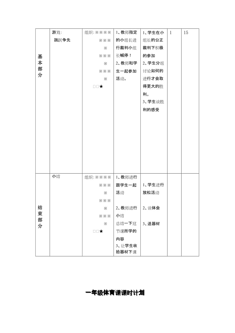 小学一年级下学期体育教案　全册名师制作精品教学资料.doc_第3页