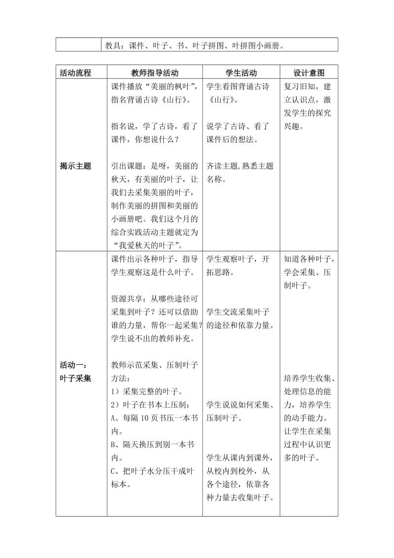 小学二年级语文综合实践活动设计《多彩的秋叶》名师制作精品教学资料.doc_第2页