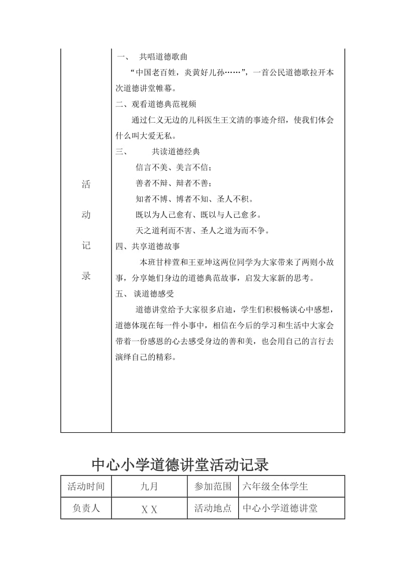 小学道德讲堂活动记录名师制作精品教学课件.doc_第2页