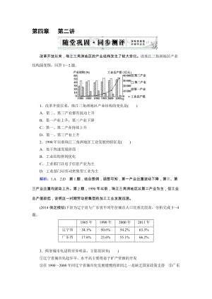 高三人教版地理总复习 区域可持续发展 第4章 第2讲 随堂 区域工业化与城市化Word版含解析（ 高考）汇编.doc