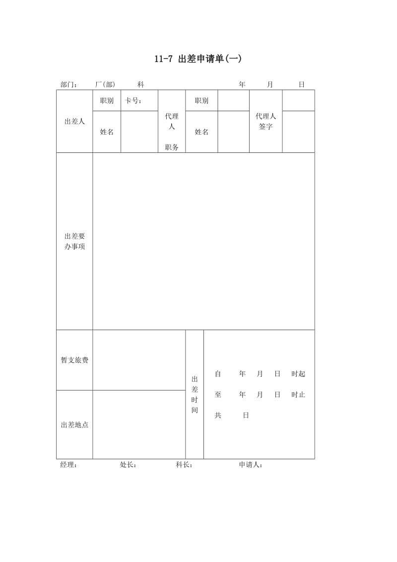 出差申请单(一).doc_第1页