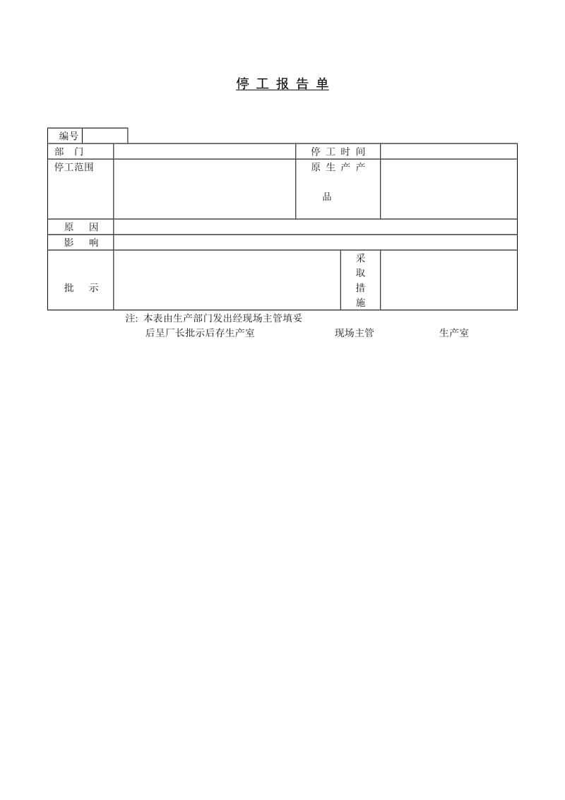 停工报告单格式.doc_第1页