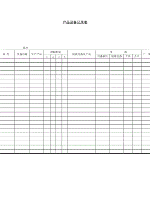 产品设备记录表.doc