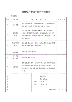 圆盘锯安全技术要求和验收表.doc