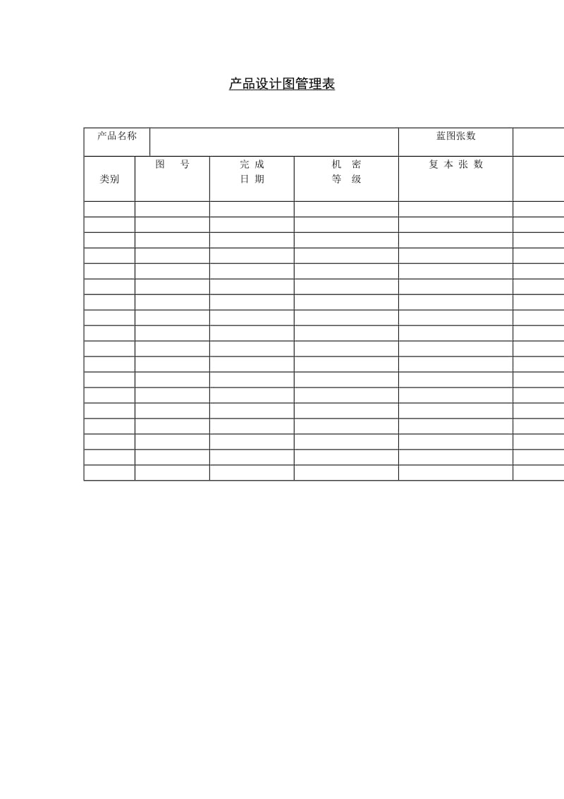 产品设计图管理表格式.doc_第1页