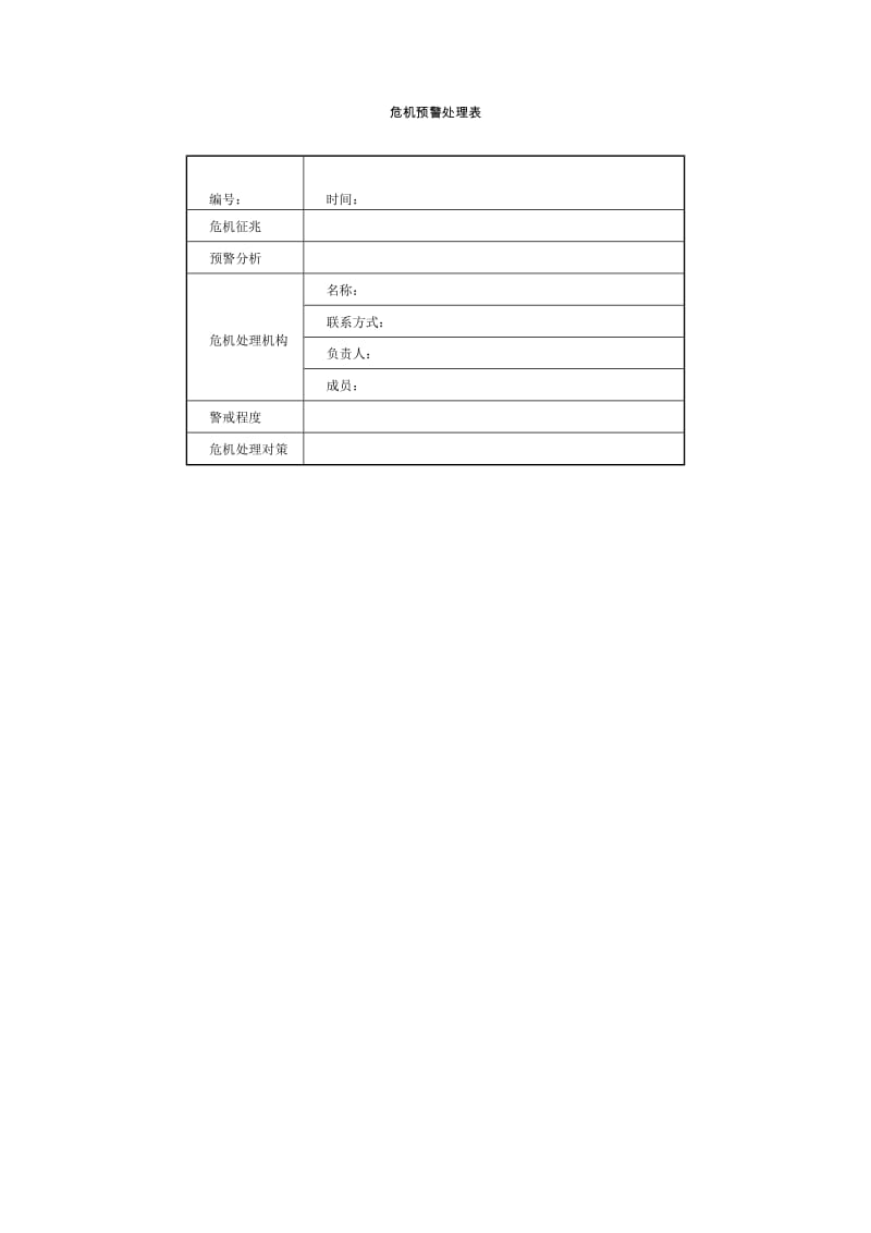 危机预警处理表（doc格式）.doc_第1页