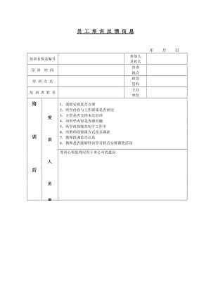 员工培训反馈信息.doc