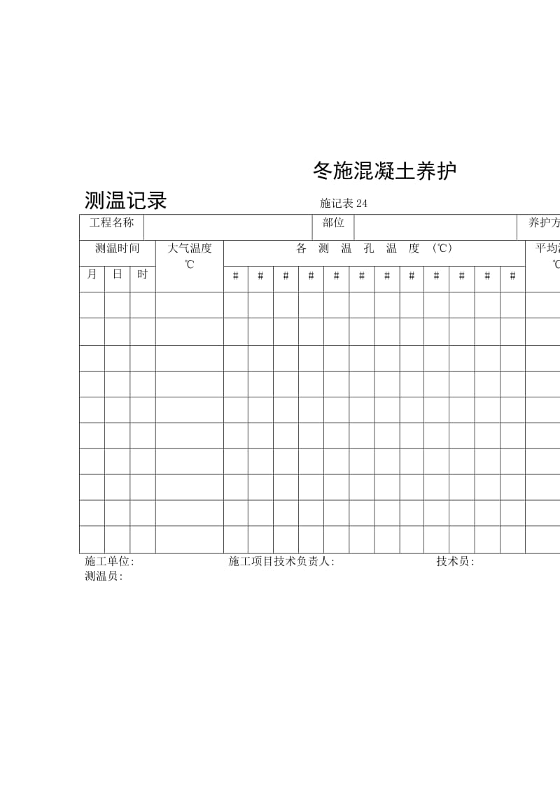 冬施混凝土养护测温记录.doc_第1页