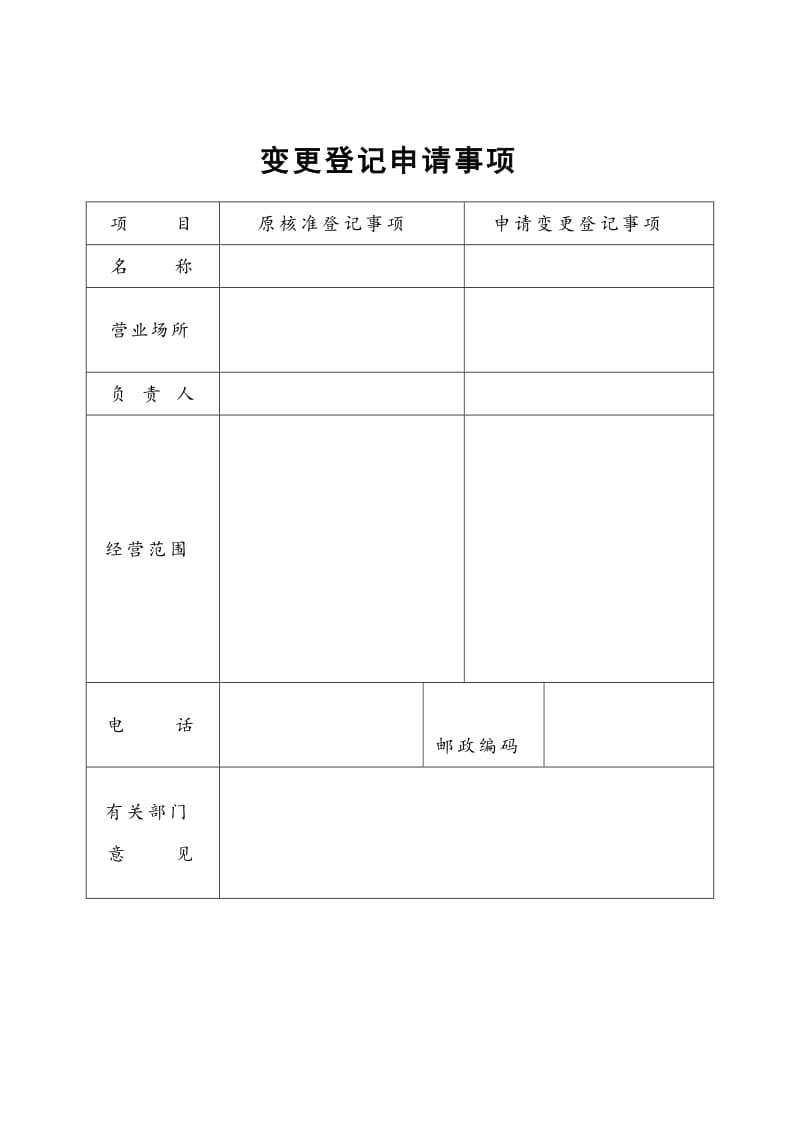 分公司变更登记申请书（表格模板、doc格式）.doc_第2页