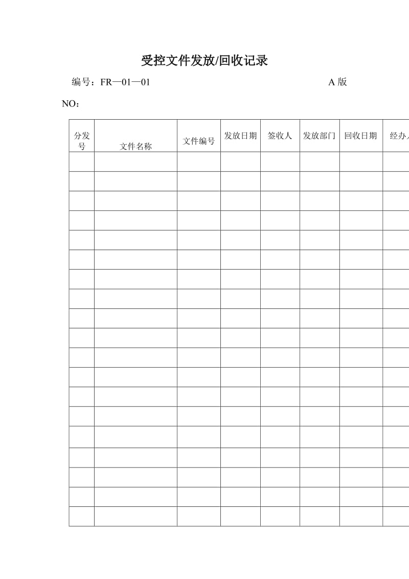 受控文件发放（表格模板、doc格式）.doc_第1页