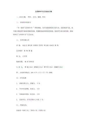 五四青年节文艺活动方案.doc