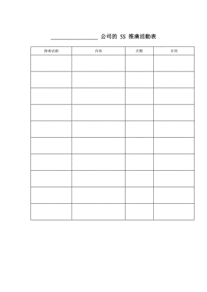 公司的5s推广活动表（表格模板、doc格式）.doc