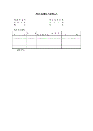 包装说明表（范例a）.doc