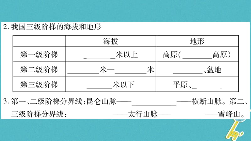 广西2018年八年级地理上册第2章第1节地形地势特征第1课时习题课件新版商务星球版.pptx_第2页