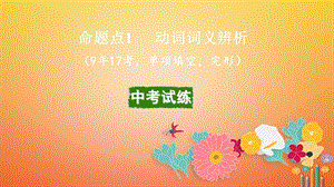 云南省昆明市2018年中考英语总复习第二部分语法专题研究专题八动词及动词短语课件.pptx