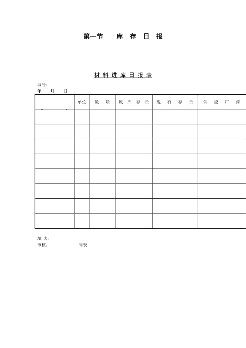 材料进库日报表格式.doc_第1页