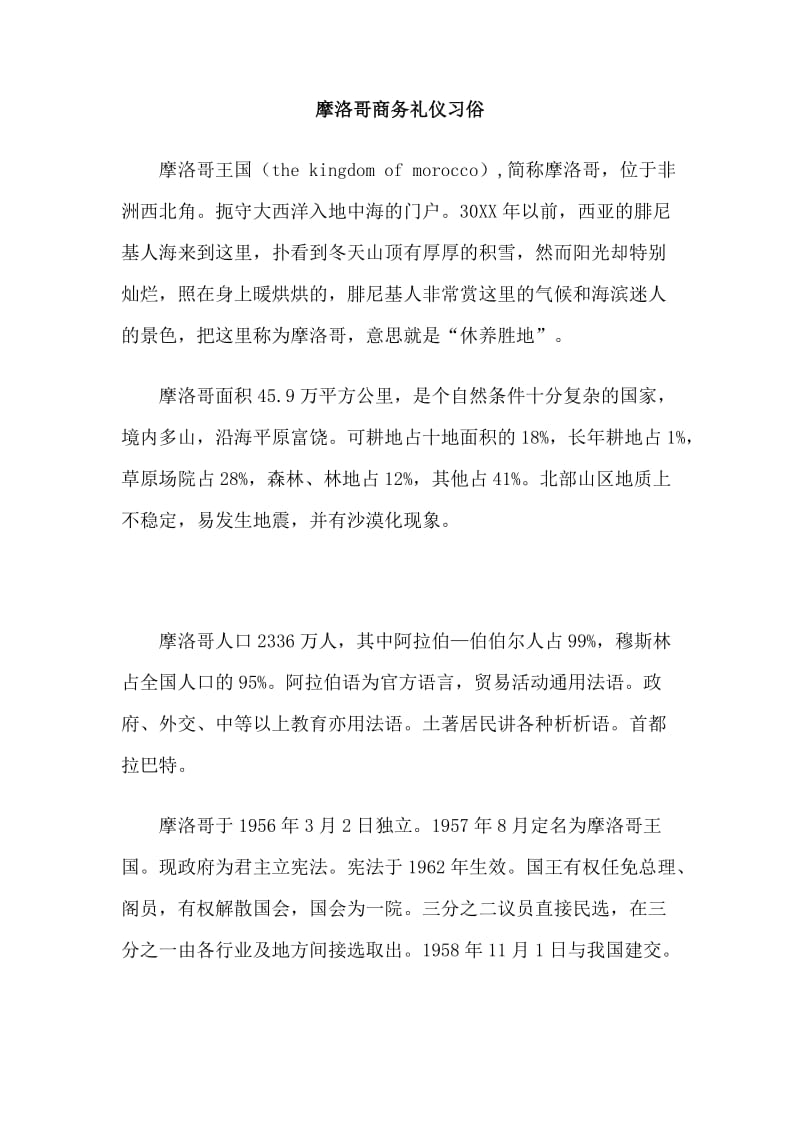 摩洛哥商务礼仪习俗.doc_第1页