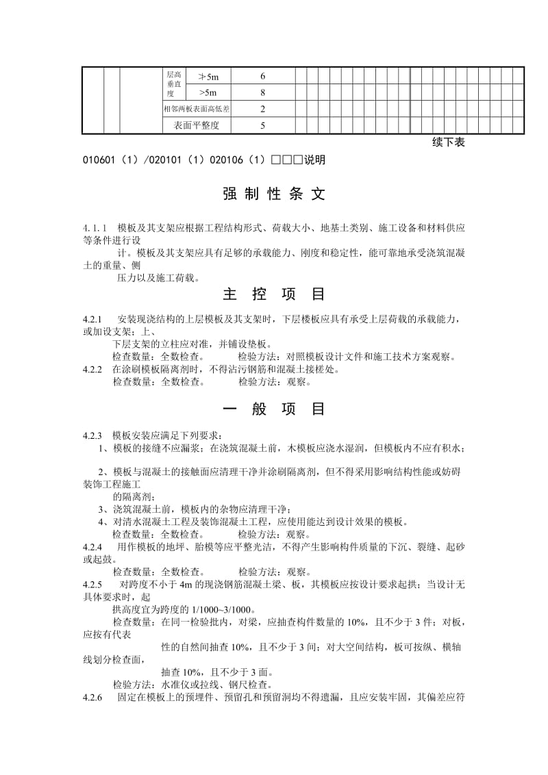 模板安装（含预制构件）工程检验批质量验收记录.doc_第2页