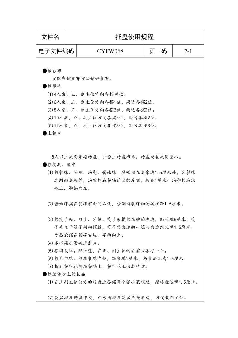 托盘使用规程2（表格模板、doc格式）.doc_第1页