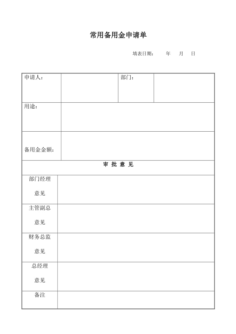 常用备用金申请单.doc_第1页