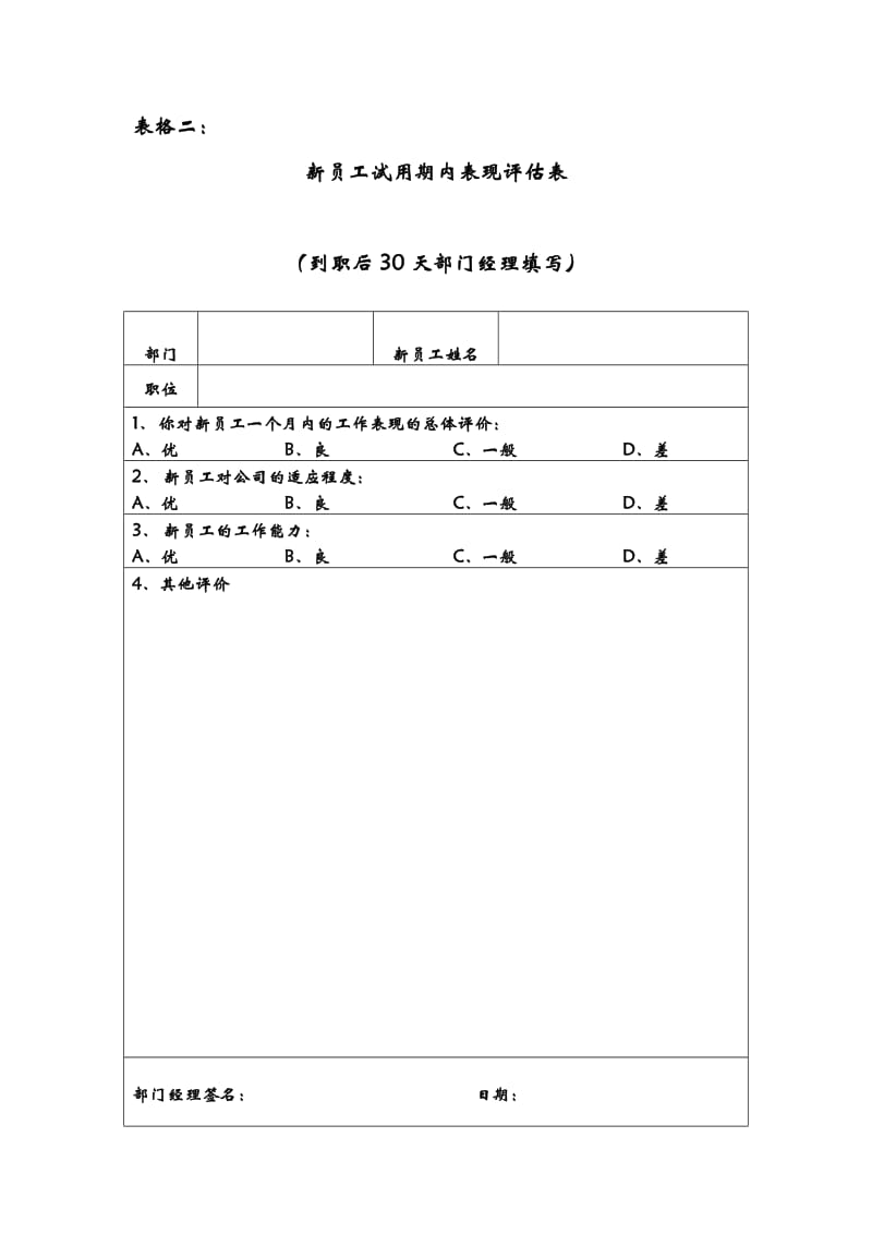 新员工试用期内表现评估表.doc_第1页