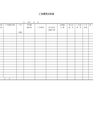 广告费用分析表模板.doc