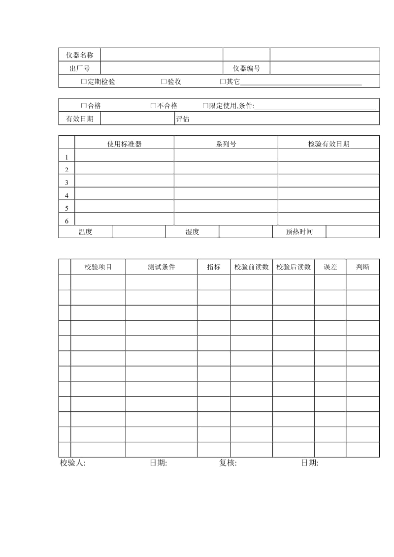 检测设备校验报告（表格模板、doc格式）.doc_第1页