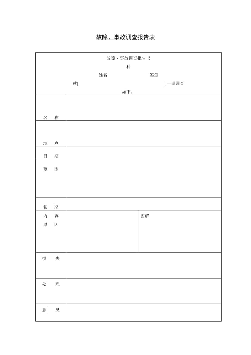 故障、事故调查报告表.doc_第1页