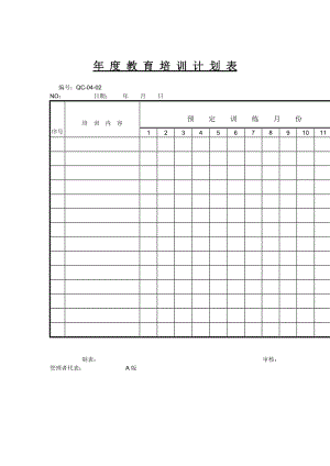 年度教育培训计划表（doc格式）.doc