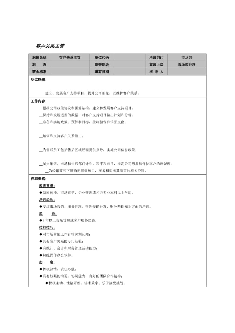 客户关系主管职位说明书.doc_第1页