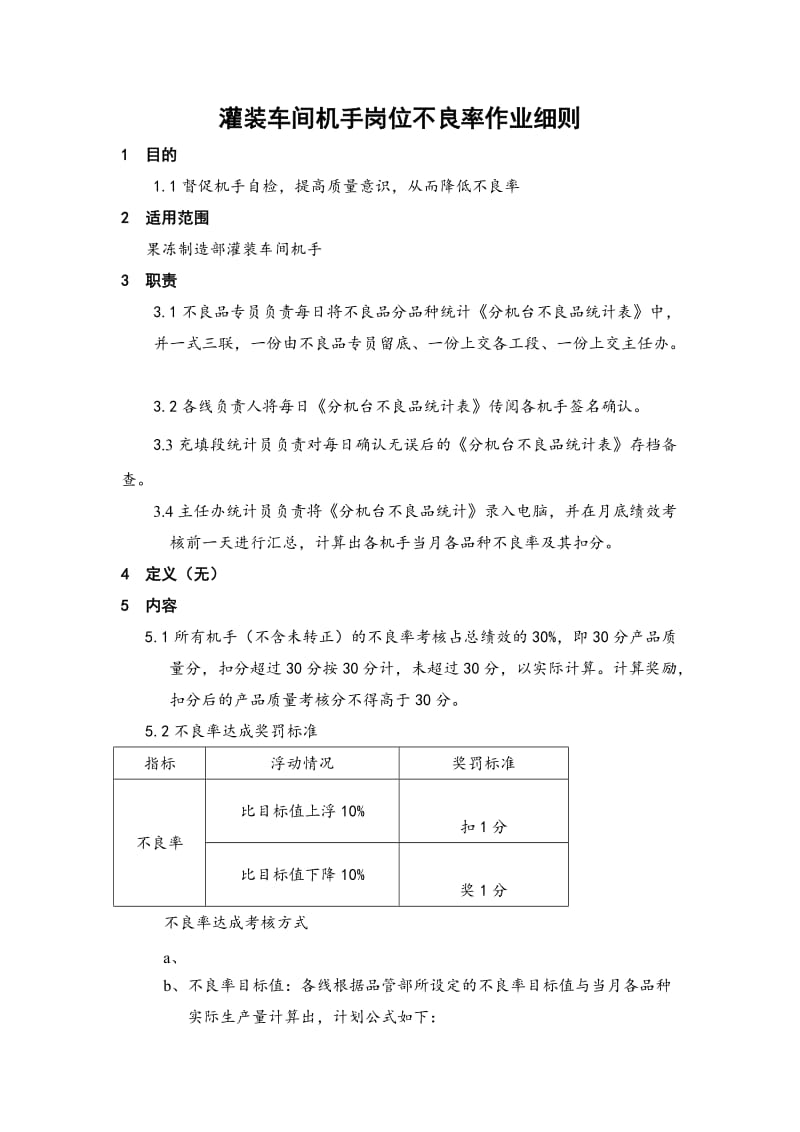 某大型集团公司生产作业指导书大全——灌装车间机手岗位不良率作业细则.doc_第1页