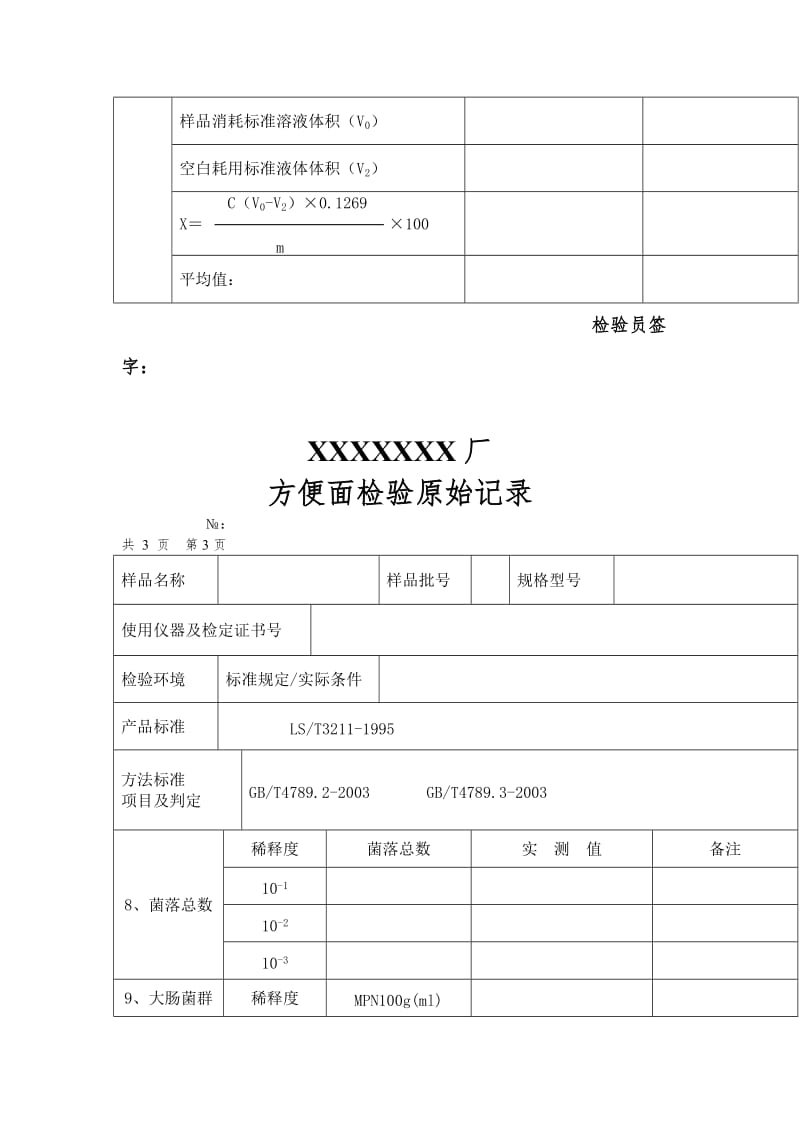 方便面检验原始记录（表格模板、doc格式）.doc_第3页