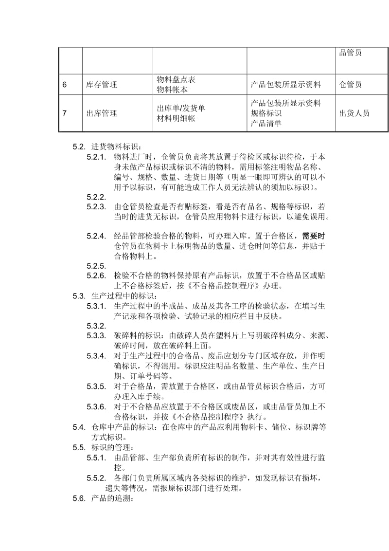 标识和可追溯性控制程序（表格模板、doc格式）.doc_第2页