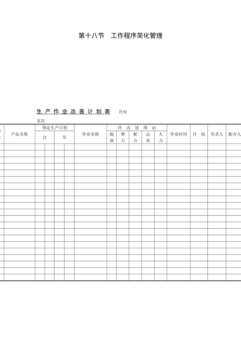 生产作业改善计划表.doc_第1页