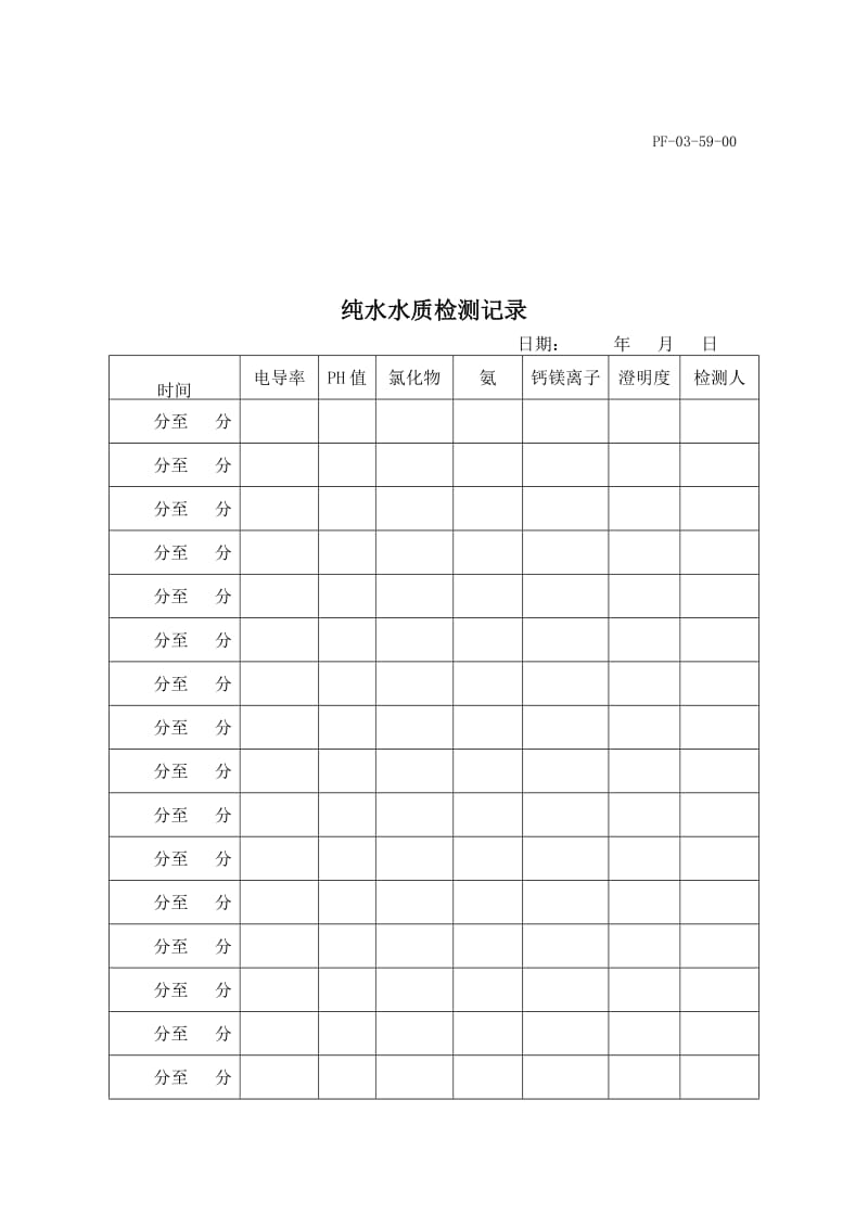 纯水水质检测记录.doc_第1页