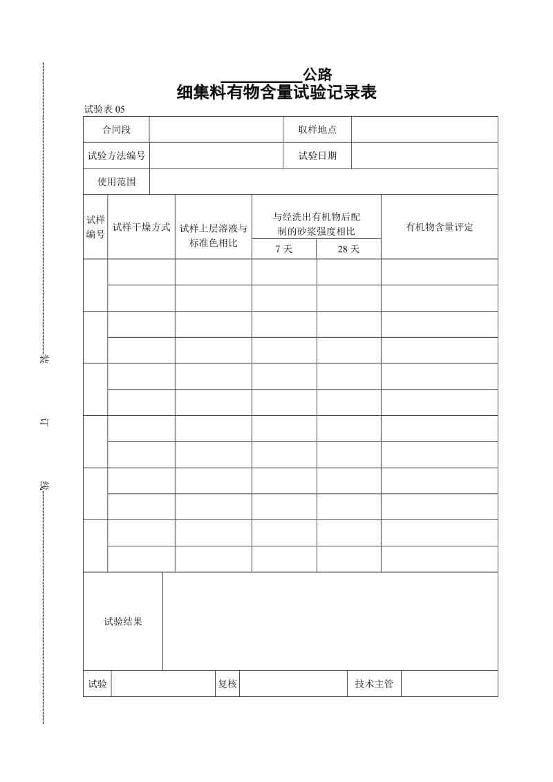 细集料有物含量试验记录表.doc_第1页