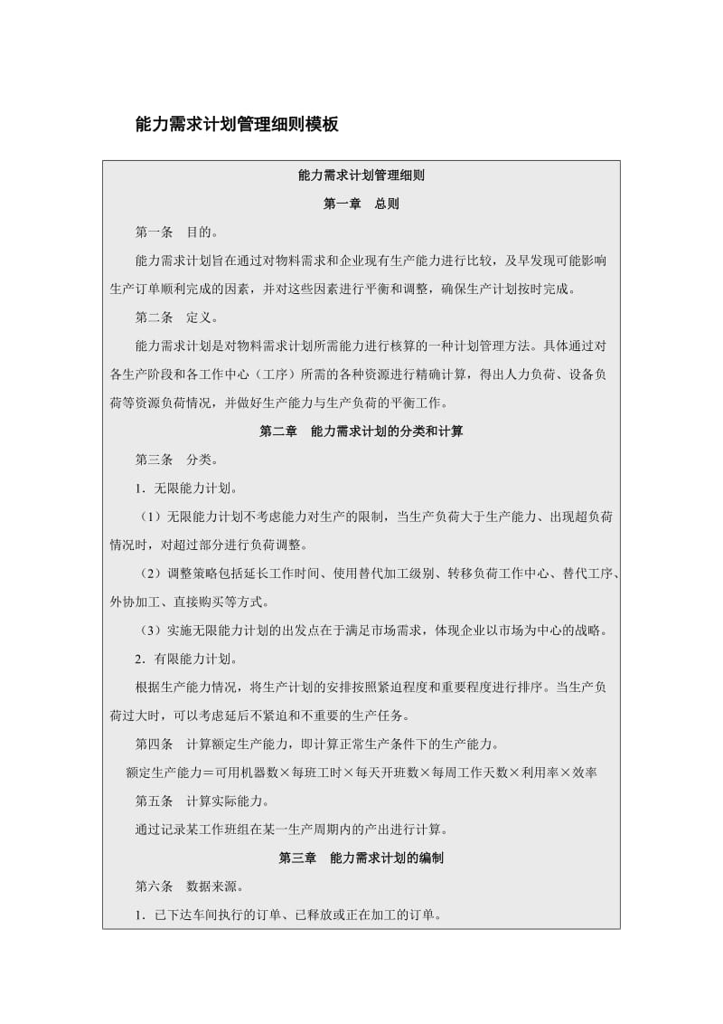 能力需求计划管理细则模板.doc_第1页