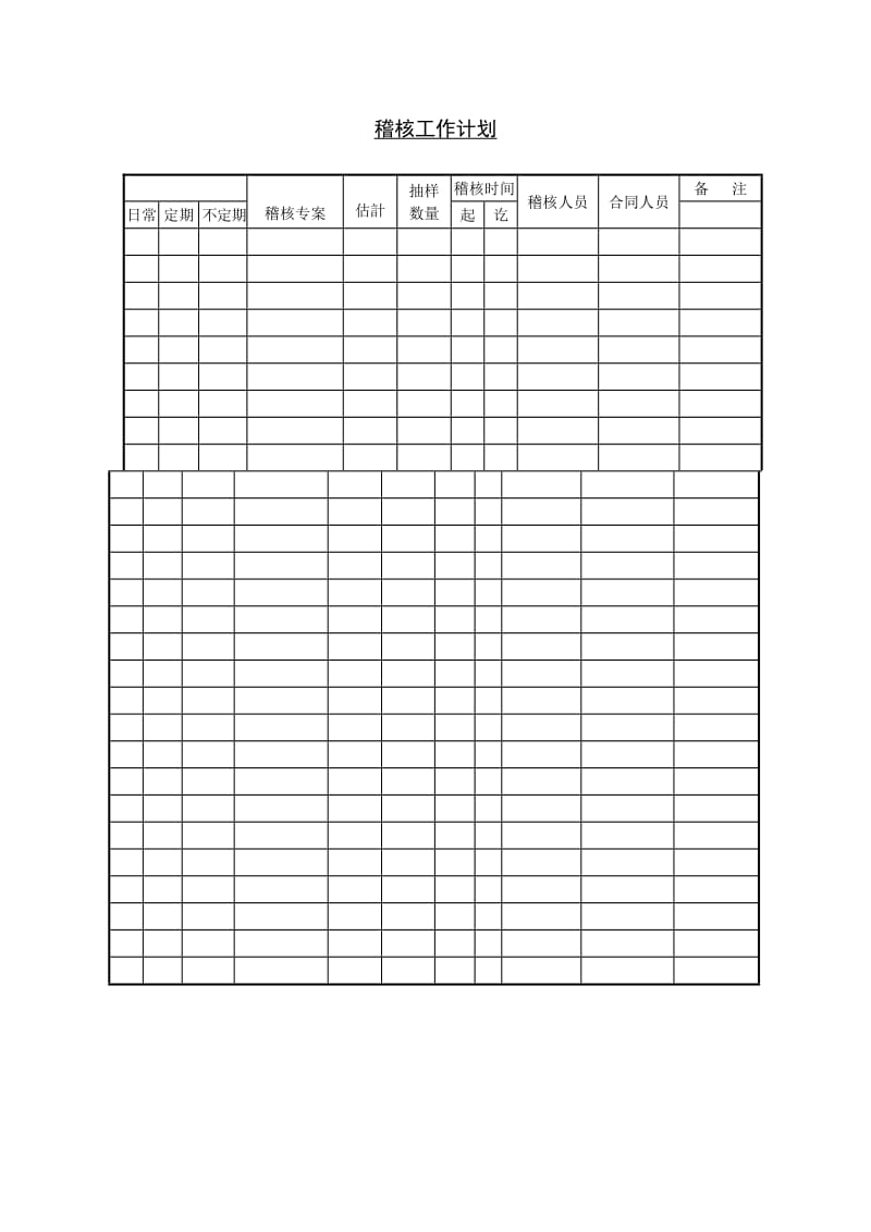 稽核工作计划格式.doc_第1页