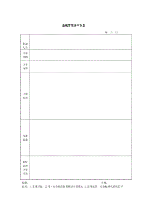 系统管理评审报告（word模板、doc格式）.doc