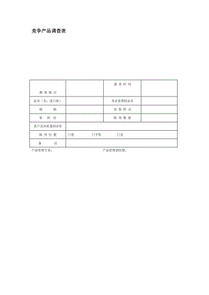 竞争产品调查表（doc格式）.doc