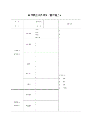 经理绩效评价样表（管理能力）.doc