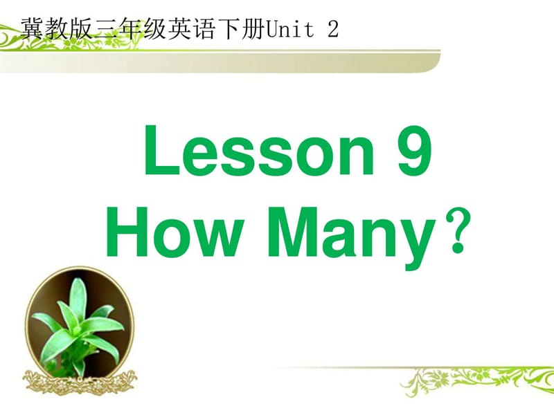 最新冀教版三年级英语下册Unit 2 Lesson 9 How Many？ 教学课件..ppt_第1页