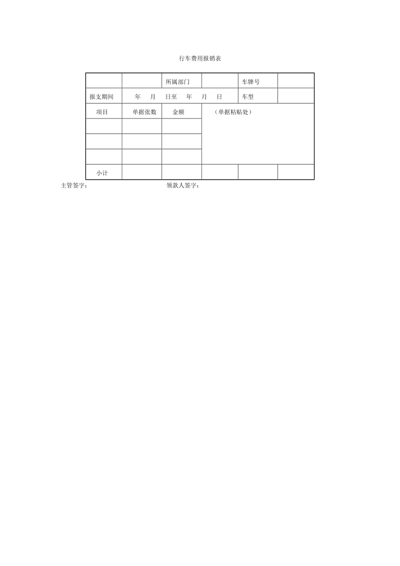 行车费用报销表格式.doc_第1页