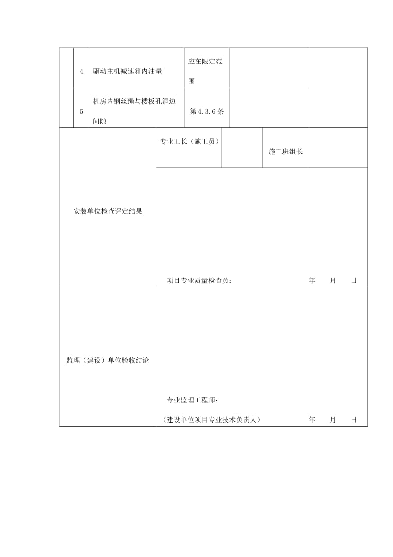 电力驱动主机安装（曳引式或强制式）工程质量验收记录表（doc格式）.doc_第2页