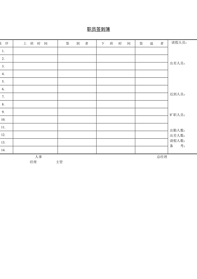 职员签到簿范本.doc_第1页