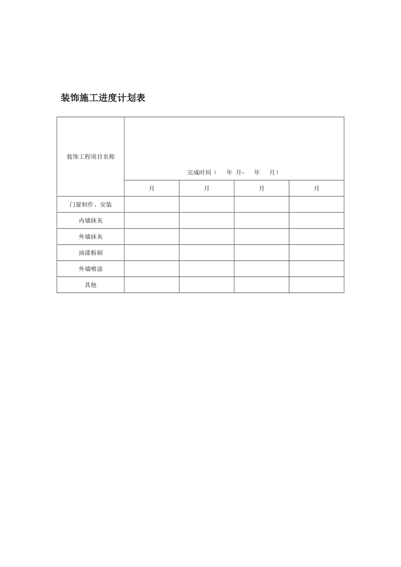 装饰施工进度计划表格式.doc_第1页