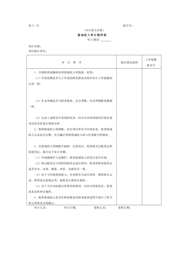 留成收入-审计程序表.doc_第1页