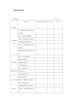 消防设备保养记录.doc