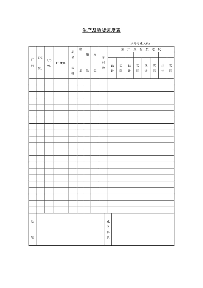 生产及验货进度表（表格模板、doc格式）.doc_第1页