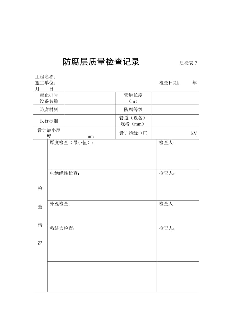 防腐层质量检查记录.doc_第1页